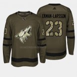 Maglia Hockey Arizona Coyotes Oliver Ekman Larsson 2018 Salute To Service Verde Militare