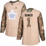 Maglia Hockey Bambino Toronto Maple Leafs Johnny Bower Autentico 2017 Veterans Day Camuffamento