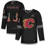 Maglia Hockey Calgary Flames Johnny Gaudreau 2020 USA Flag Nero
