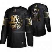 Maglia Hockey Golden Edition New York Islanders Billy Smith Retired Giocatore Autentico Nero