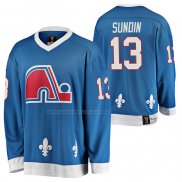 Maglia Hockey Quebec Nordiques Mats Sundin Heritage Vintage Replica Blu