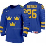 Maglia Hockey Suecia Jonatan Berggren Away 2020 Iihf World Junior Championship Blu