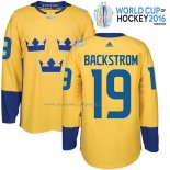 Maglia Hockey Suecia Nicklas Backstrom Premier 2016 World Cup Giallo