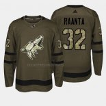 Maglia Hockey Arizona Coyotes Antti Raanta 2018 Salute To Service Verde Militare