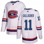 Maglia Hockey Bambino Montreal Canadiens Brendan Gallagher Autentico 2017 100 Classic Bianco