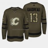 Maglia Hockey Calgary Flames Johnny Gaudreau 2018 Salute To Service Verde Militare