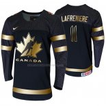 Maglia Hockey Canada Alexis Lafreniere 2020 Iihf World Junior Championship Golden Edition Limited Nero