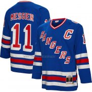 Maglia Hockey New York Rangers Mark Messier Mitchell & Ness Big & Tall 2015 Captain Patch Blue Line Blu
