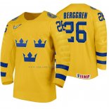 Maglia Hockey Suecia Jonatan Berggren Home 2020 Iihf World Junior Championship Giallo