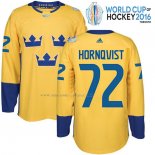 Maglia Hockey Suecia Patric Hornqvist Premier 2016 World Cup Giallo