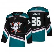Maglia Hockey Anaheim Ducks John Gibson Alternato 25th Aniversario Autentico Nero