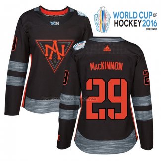 Maglia Hockey Donna America del Norte Nathan Mackinnon Premier 2016 World Cup Nero