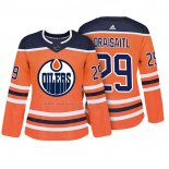Maglia Hockey Donna Edmonton Oilers Leon Draisaitl Autentico Giocatore Arancione