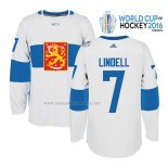 Maglia Hockey Finlandia Esa Lindell Premier 2016 World Cup Bianco
