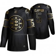 Maglia Hockey Golden Edition Boston Bruins Dit Clapper Retired Giocatore Autentico Nero