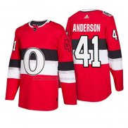 Maglia Hockey Ottawa Senators Craig Anderson 100 Classic Rosso