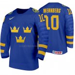 Maglia Hockey Suecia Alexander Wennberg Away 2020 Iihf World Junior Championships Blu
