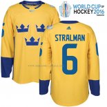 Maglia Hockey Suecia Anton Stralman Premier 2016 World Cup Giallo