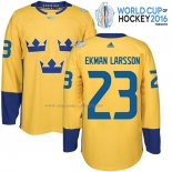 Maglia Hockey Suecia Oliver Ekman Larsson Premier 2016 World Cup Giallo