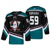 Maglia Hockey Anaheim Ducks Jack Kopacka Alternato 25th Aniversario Autentico Nero