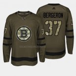 Maglia Hockey Boston Bruins Patrice Bergeron 2018 Salute To Service Verde Militare