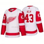 Maglia Hockey Detroit Red Wings Darren Helm New Outfitted 2018 Bianco