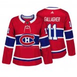 Maglia Hockey Donna Montreal Canadiens Brendan Gallagher Autentico Giocatore Rosso
