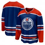 Maglia Hockey Edmonton Oilers Home Breakaway Blank Blu