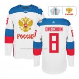Maglia Hockey Rusia Alex Ovechkin Premier 2016 World Cup Bianco