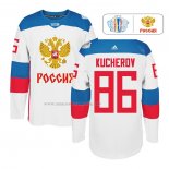 Maglia Hockey Rusia Nikita Kucherov Premier 2016 World Cup Bianco