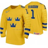 Maglia Hockey Suecia Jesper Eliasson Home 2020 Iihf World Junior Championship Giallo