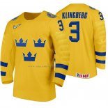 Maglia Hockey Suecia John Klingberg Home 2020 Iihf World Giallo
