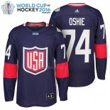 Maglia Hockey USA Tj Oshie Premier 2016 World Cup Blu