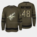 Maglia Hockey Arizona Coyotes Jordan Martinook 2018 Salute To Service Verde Militare