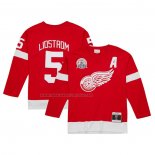 Maglia Hockey Detroit Red Wings Nicklas Lidstrom Mitchell & Ness Alternato Captain Patch 2001-02 Blue Line Rosso