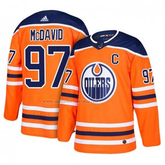 Maglia Hockey Edmonton Oilers Connor Mcdavid Home Autentico Arancione