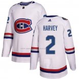 Maglia Hockey Montreal Canadiens Doug Harvey Autentico 2017 100 Classic Bianco