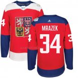 Maglia Hockey Republica Checa Petr Mrazek Premier 2016 World Cup Rosso