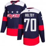 Maglia Hockey Washington Capitals Braden Holtby Autentico 2018 Stadium Series Blu
