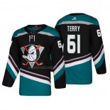 Maglia Hockey Anaheim Ducks Troy Terry Alternato 25th Aniversario Autentico Nero