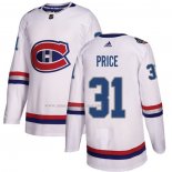 Maglia Hockey Bambino Montreal Canadiens Carey Price Autentico 2017 100 Classic Bianco