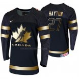Maglia Hockey Canada Barrett Hayton 2020 Iihf World Junior Championship Golden Edition Limited Nero