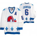 Maglia Hockey Quebec Nordiques Arik Johnson Heritage Vintage Replica Bianco