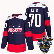 Maglia Hockey Washington Capitals Braden Holtby 2018 Stadium Series Autentico Blu