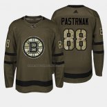Maglia Hockey Boston Bruins David Pastrnak 2018 Salute To Service Verde Militare