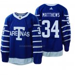 Maglia Hockey Toronto Maple Leafs Auston Matthews 1918 Arenas Throwback Blu