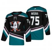 Maglia Hockey Anaheim Ducks Jaycob Megna Alternato 25th Aniversario Third Autentico Nero