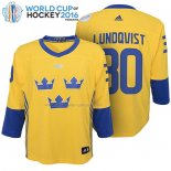 Maglia Hockey Bambino Suecia Henrik Lundqvist Premier 2016 World Cup Giallo