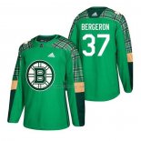 Maglia Hockey Boston Bruins Patrice Bergeron 2018 Festa di san Patrizio Verde