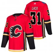 Maglia Hockey Calgary Flames Eddie Lack Home Autentico 2018 Rosso